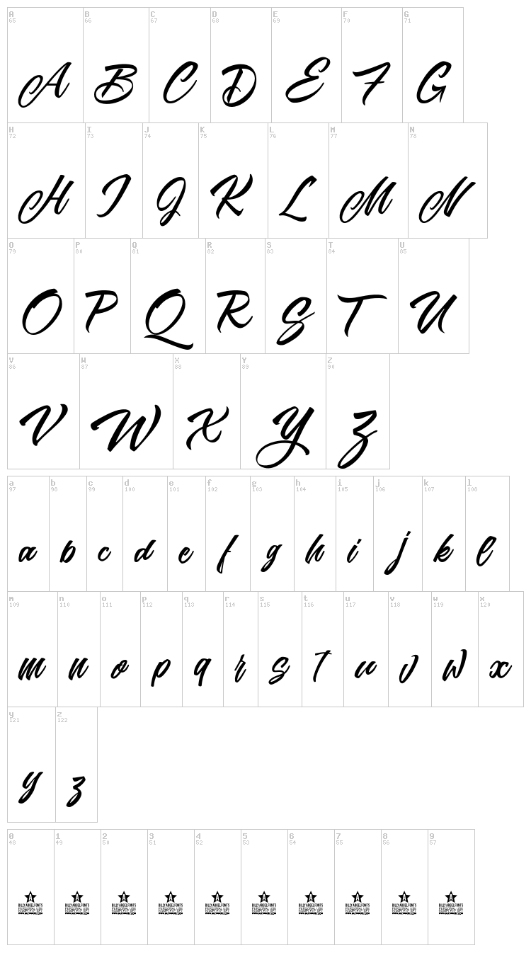 Sunday Morning font map